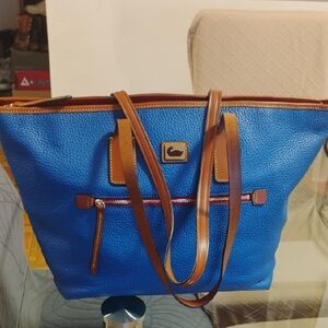 Dooney&burke Blue and Tan Tote Bag